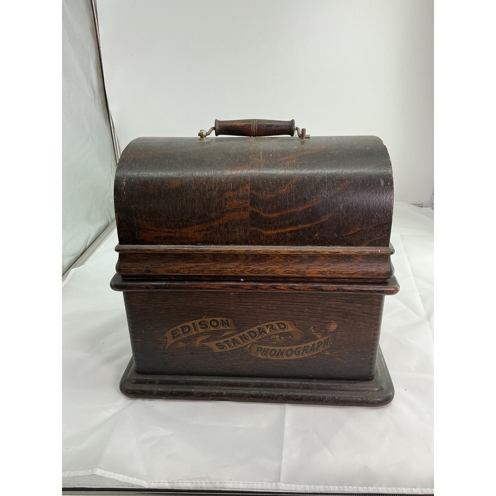 Antique Edison Standard Phonograph Cylinder Player Oak Wood Case Serial 522503